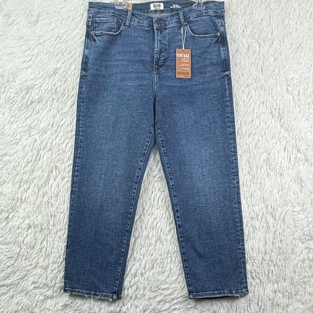 Kensie Jeans Plus The Ella High Rise Straight Jeans 16W NWT Medium Wash